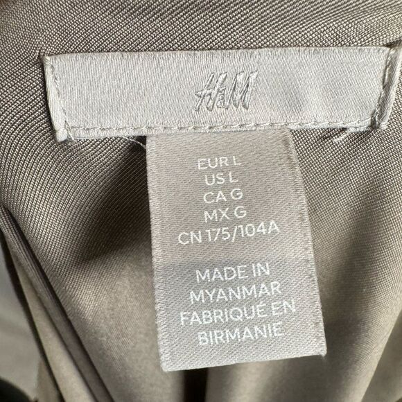 H&M mocha vneck and vback midi dress size large - Picture 5 of 6